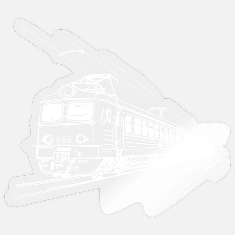 Dessin ferroviaire - Sticker taille S (10 x 10 cm) - brillant transparent