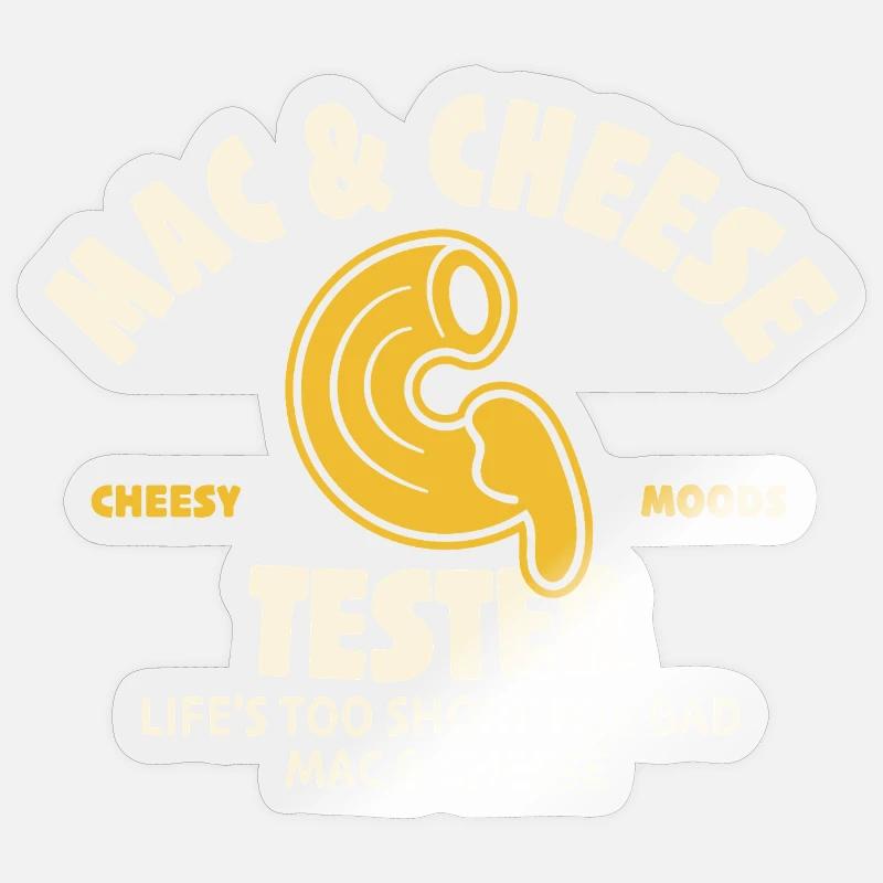 Mac & Cheese Tester - Sticker size S (10 x 10 cm) - transparent glossy