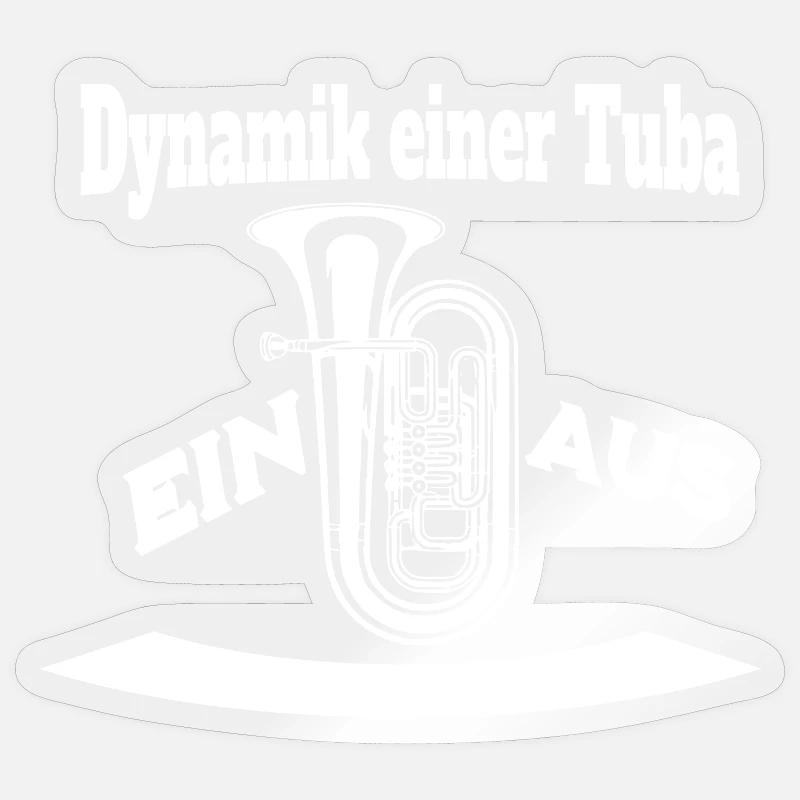Dynamik einer Tuba - Ein oder Aus Sticker Größe S (10 x 10 cm)