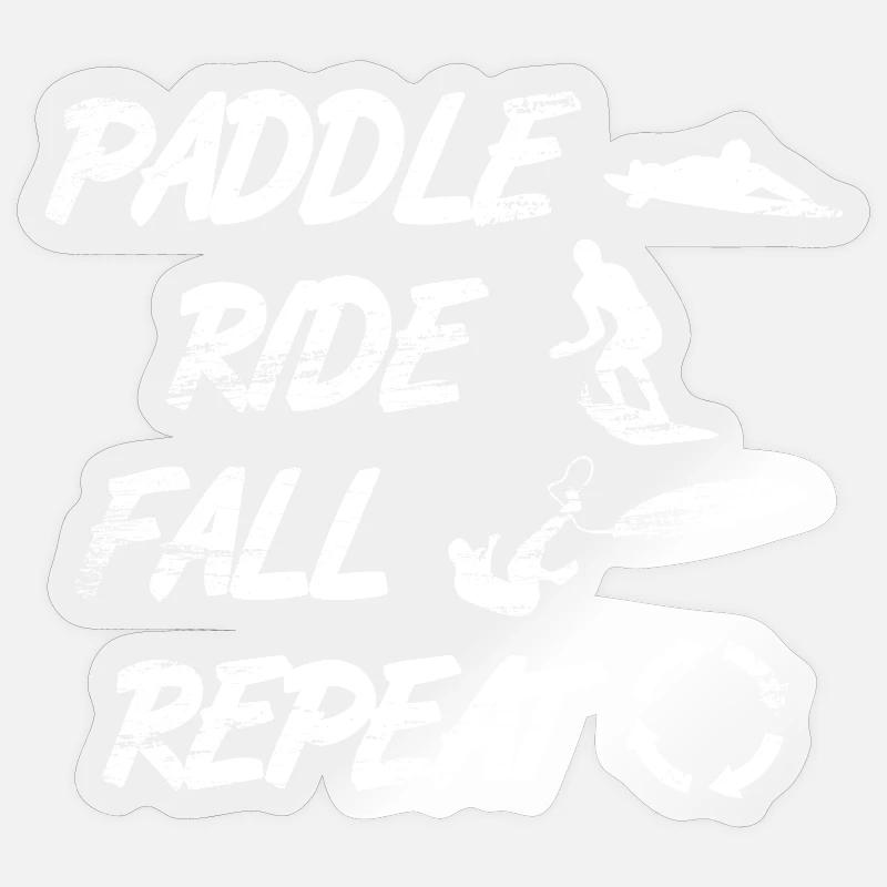 Paddle Ride Fall Repeat Sticker Größe S (10 x 10 cm)