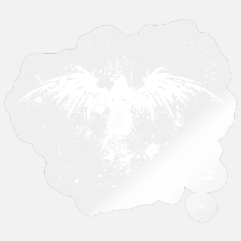 Grunge Eagle Rise - Sticker taille S (10 x 10 cm) - brillant transparent