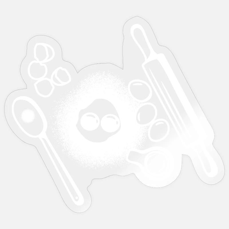 Baking Ingredients Drawing - Sticker size S (10 x 10 cm) - transparent glossy