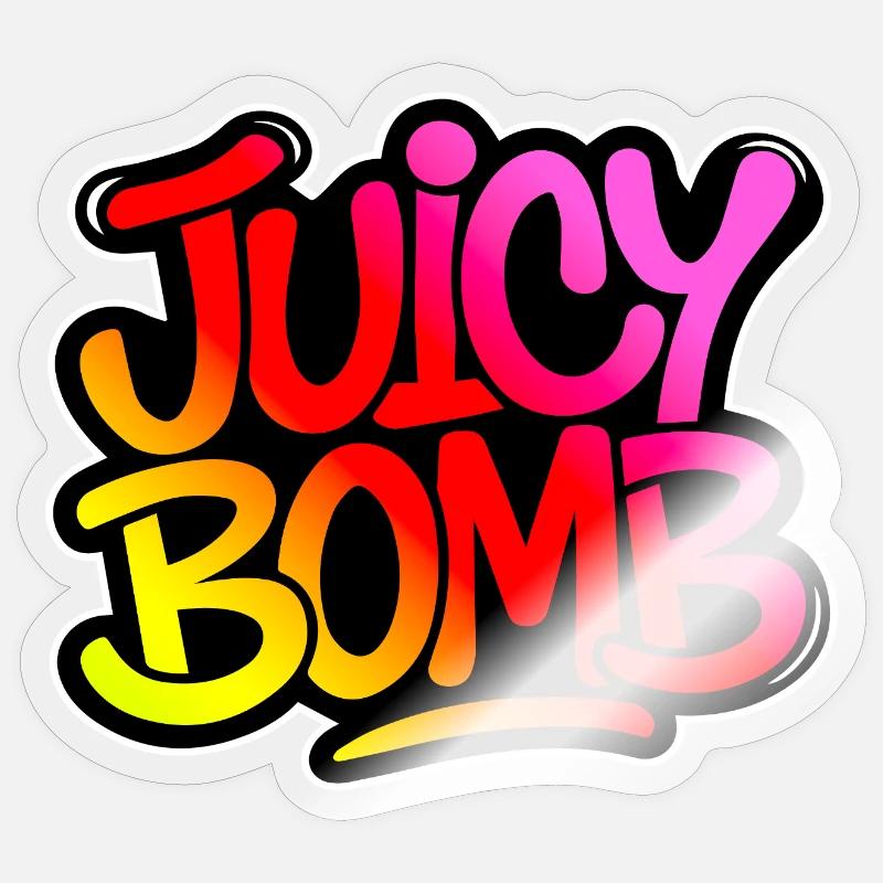 Bombe juteuse Sticker taille S (10 x 10 cm)