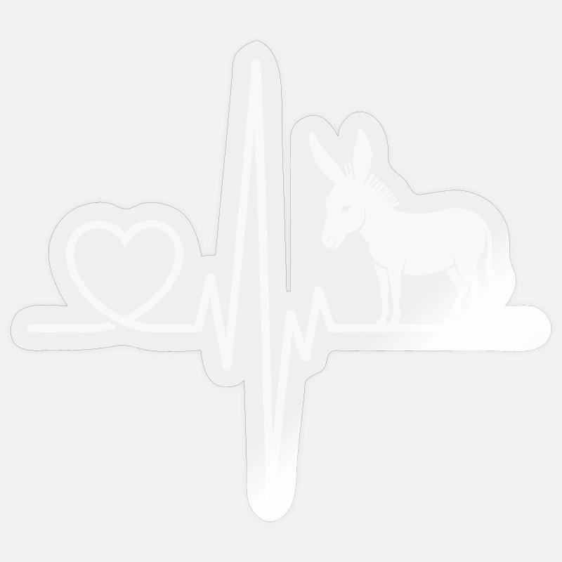 âne - Sticker taille S (10 x 10 cm) - brillant transparent