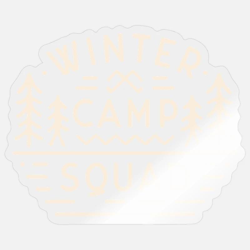 Winter camp squad camping trip mountain camper Sticker size S (10 x 10 cm)