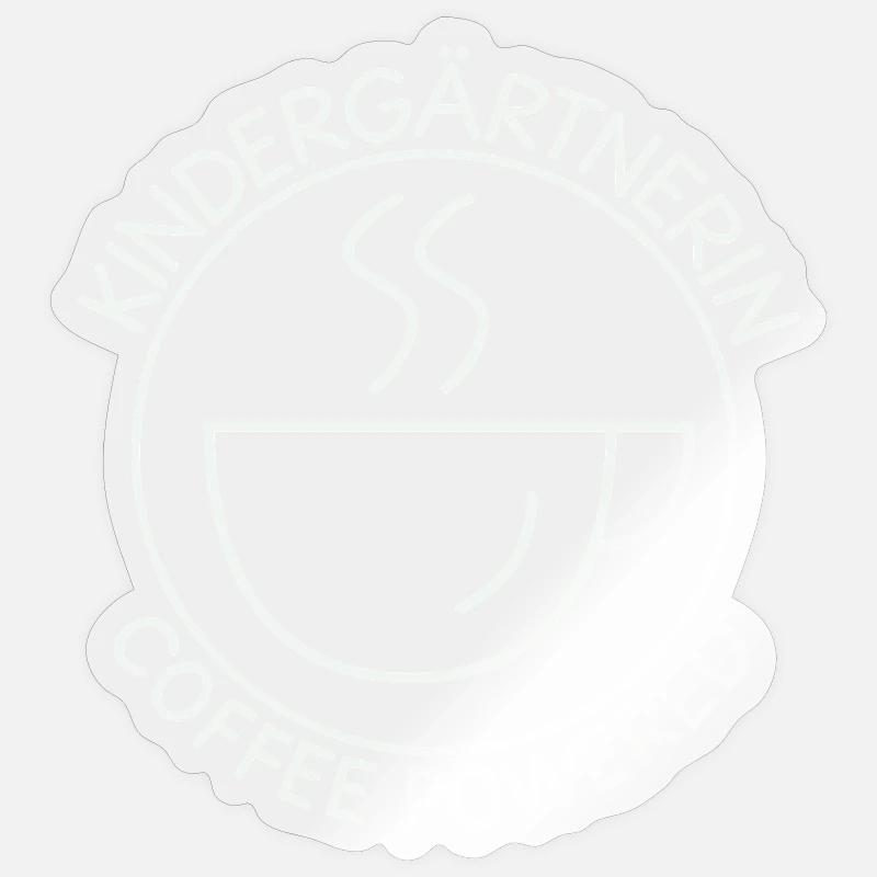 Kindergärtnerin Coffee Powered Kindergarten - Sticker Größe S (10 x 10 cm) - Transparent glänzend