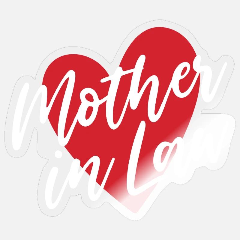 belle-mère - Sticker taille S (10 x 10 cm) - brillant transparent