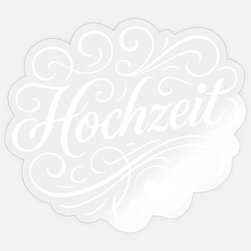 Hochzeit Herz - Sticker Größe S (10 x 10 cm) - Transparent glänzend
