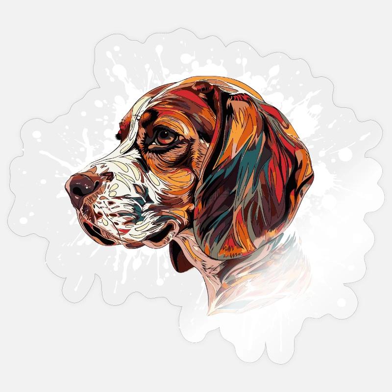 Explosion de couleurs Beagle Sticker taille S (10 x 10 cm)