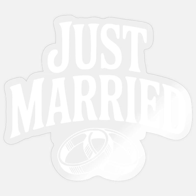 frisch verheiratet - Sticker Größe S (10 x 10 cm) - Transparent glänzend