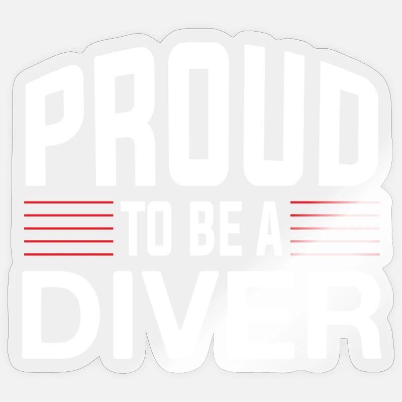 Proud Diver - Sticker Größe S (10 x 10 cm) - Transparent glänzend