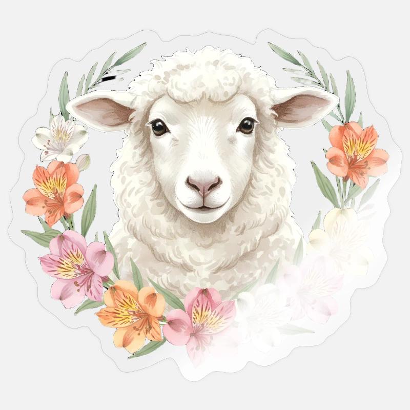 White Sheep - Sticker size S (10 x 10 cm) - transparent glossy