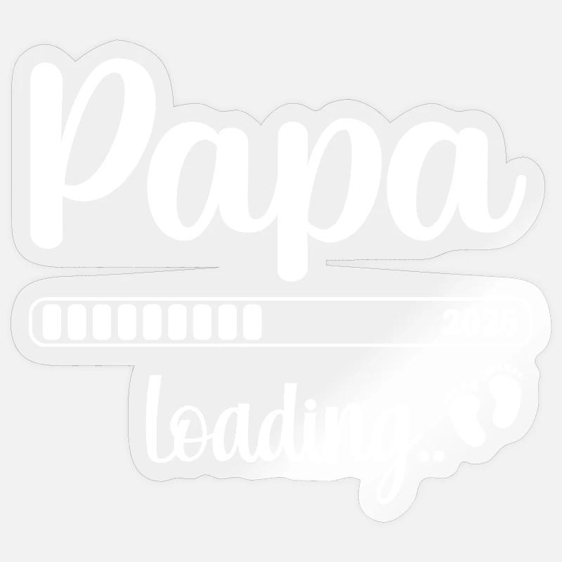 Papa 2026 Loading Vatertag Geschenk Sticker Größe S (10 x 10 cm)