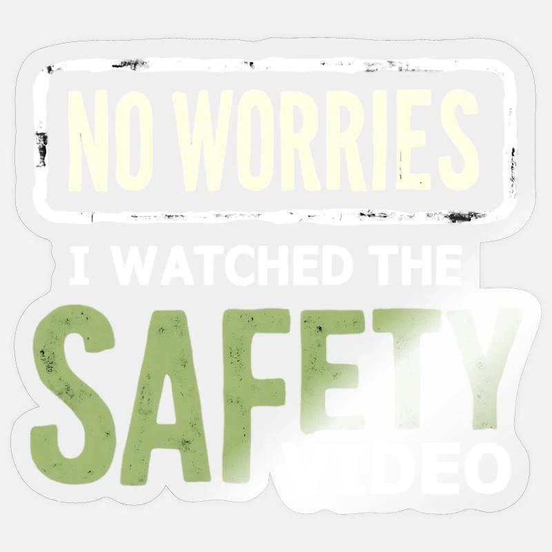 Mèmes vidéo de sécurité sans stress - Sticker taille S (10 x 10 cm) - brillant transparent