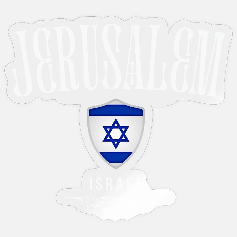 Souvenir Jerusalem, ich liebe Jerusalem - Sticker Größe S (10 x 10 cm) - Transparent glänzend
