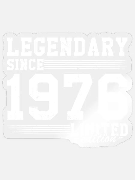 Legendär seit 1976 50 Jahre Geschenk Geburtstag - Sticker Größe S (10 x 10 cm) - Transparent glänzend