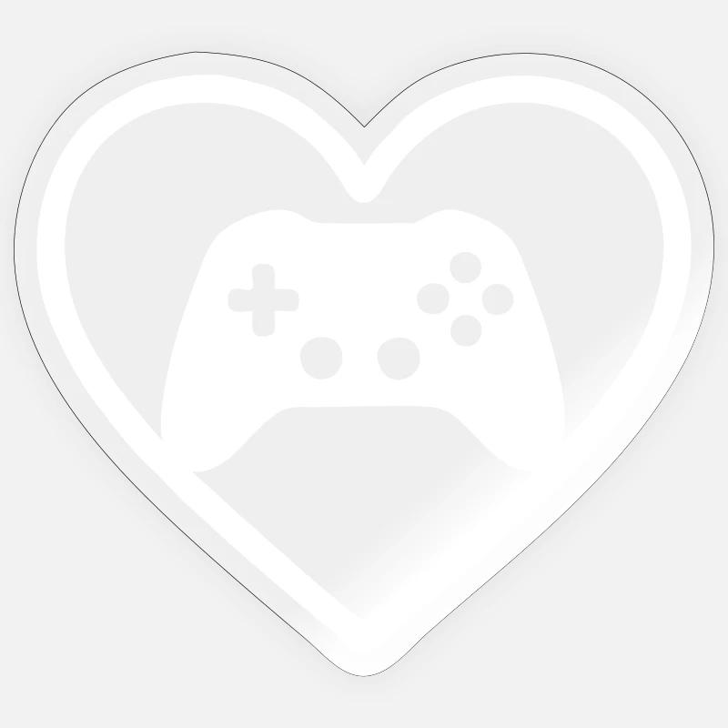 Heart Gaming – Stylized Controller Design - Sticker size S (10 x 10 cm) - transparent glossy