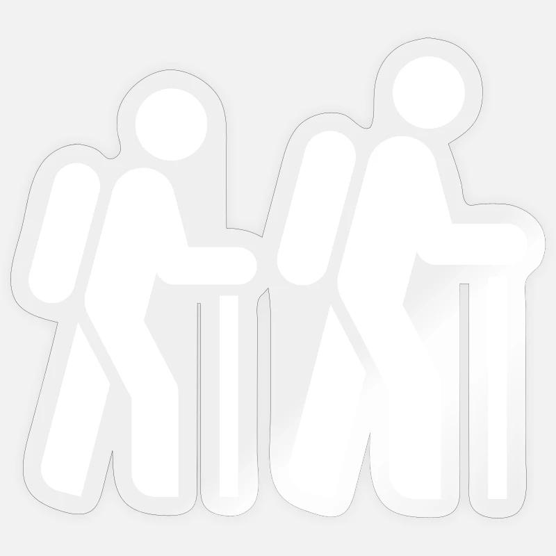 Wanderer, Pilger, Tourist, Pilgerweg - Sticker Größe S (10 x 10 cm) - Transparent glänzend