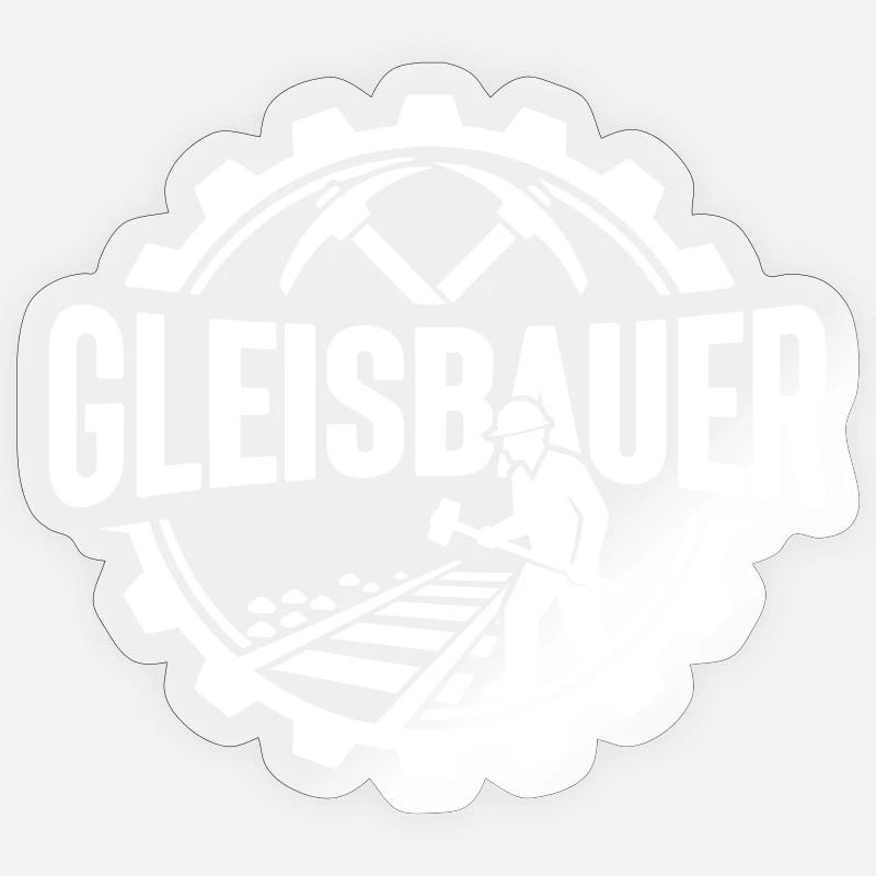 Gleisbauer Baustelle Eisenbahn Sticker Größe S (10 x 10 cm)