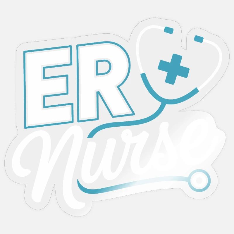 ER Pflegeheld Stethoscope - Sticker size S (10 x 10 cm) - transparent glossy