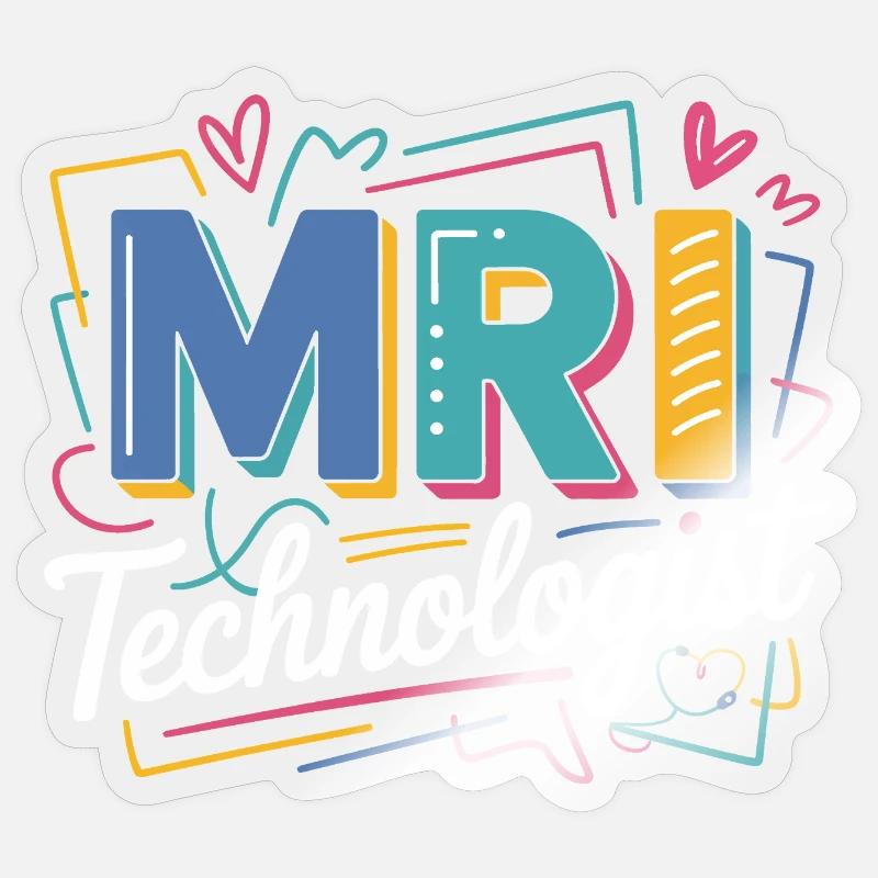 MRI Technologist Color Explosion Sticker size S (10 x 10 cm)