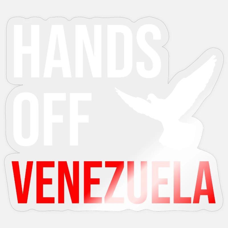 HANDS OFF VENEZUELA - Sticker Größe S (10 x 10 cm) - Transparent glänzend