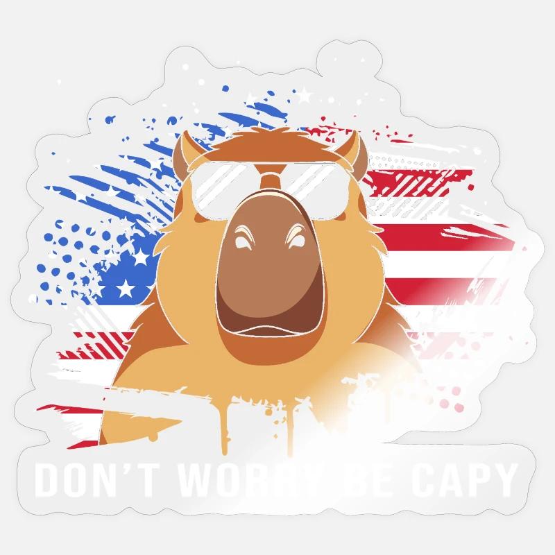 Capybara - Sticker taille S (10 x 10 cm) - brillant transparent