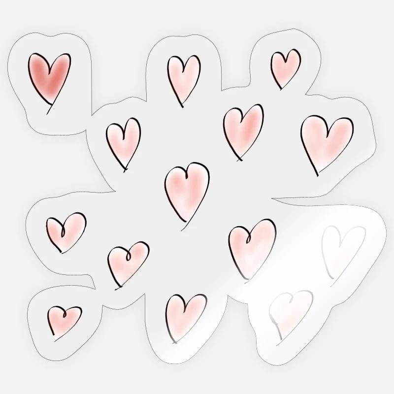 Serduszka - Cœurs - Sticker taille S (10 x 10 cm) - brillant transparent
