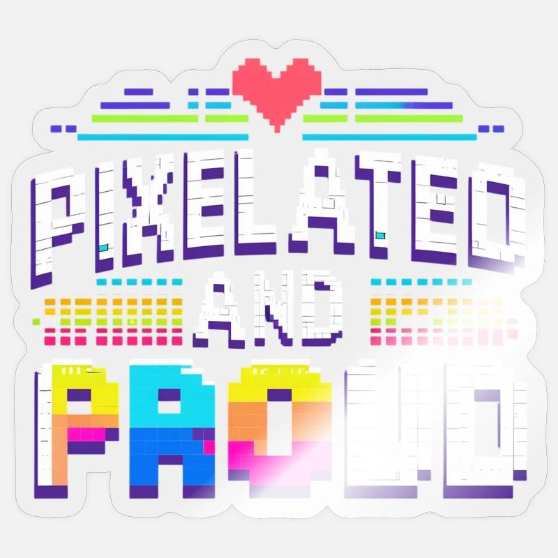 Pixel - Sticker Größe S (10 x 10 cm) - Transparent glänzend