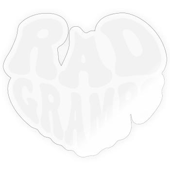 Rad Grandad - Vintage Heart (Custom Color) - Sticker size S (10 x 10 cm) - transparent glossy - Front