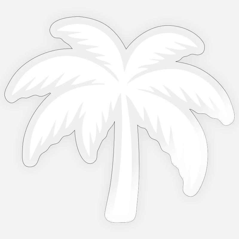 Silhouette de palmier - Sticker taille S (10 x 10 cm) - brillant transparent