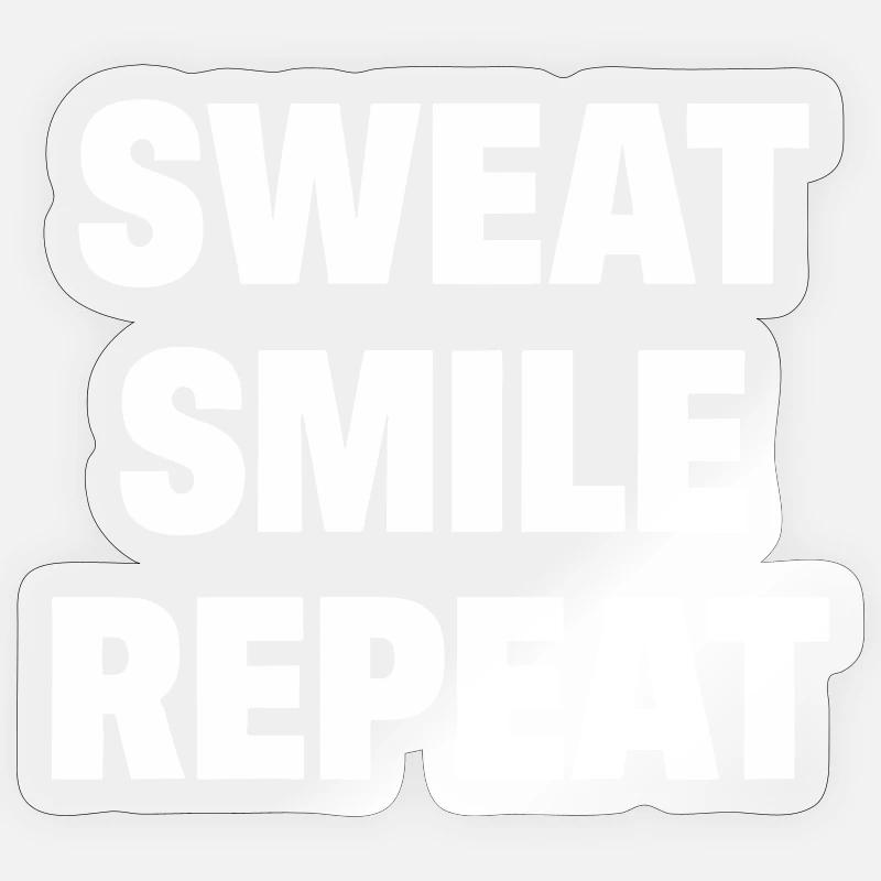Sweat Smile Repeat - Sticker Größe S (10 x 10 cm) - Transparent glänzend