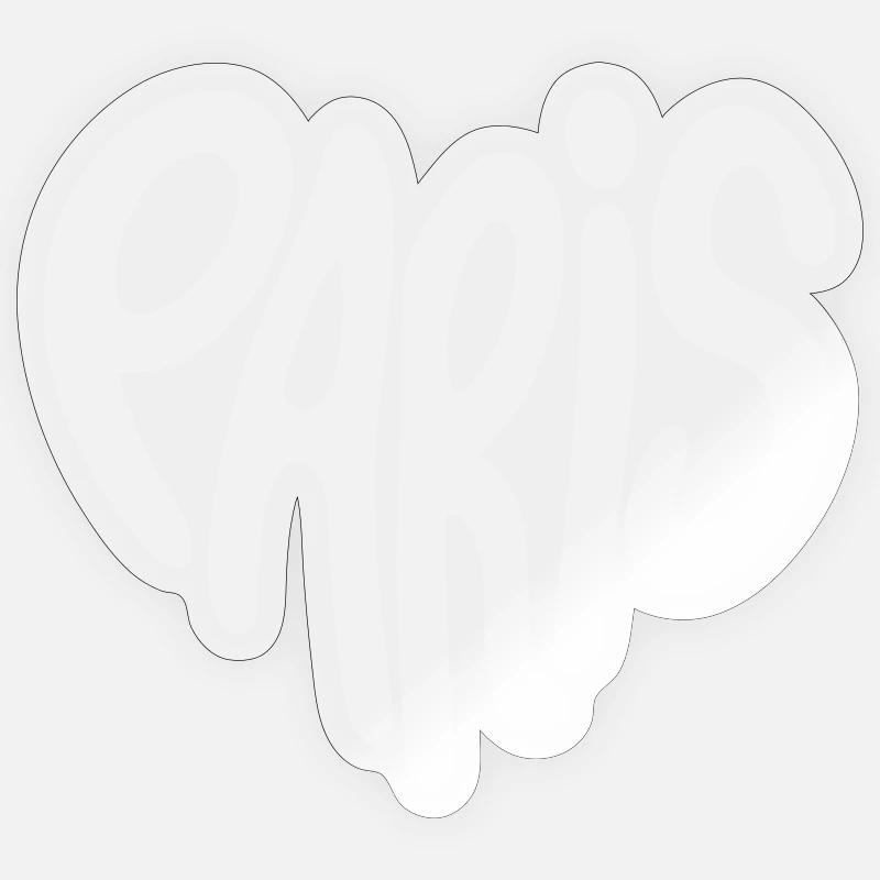 Logo de graffiti de Paris en forme de cœur Sticker taille S (10 x 10 cm)