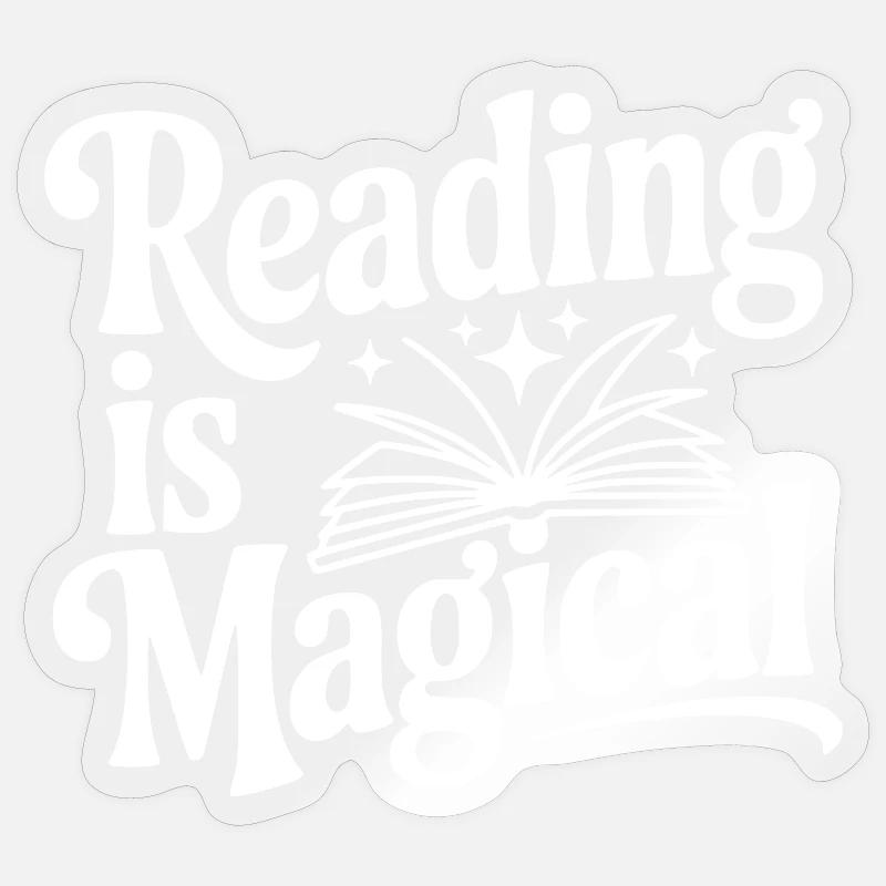 La lecture est magique - Sticker taille S (10 x 10 cm) - brillant transparent