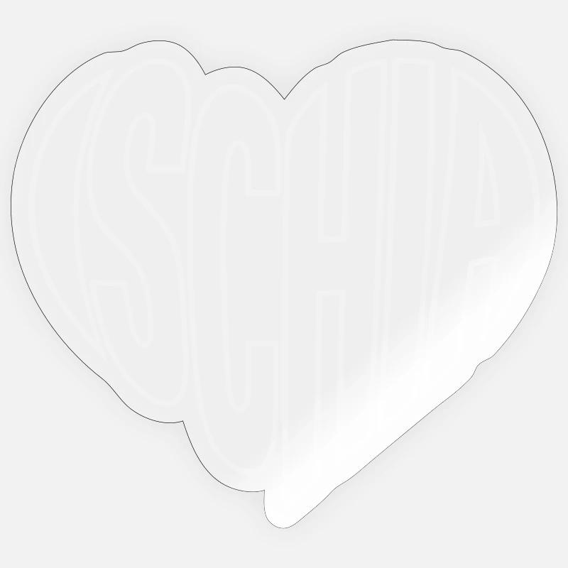 Ischia lettering heart shape - Sticker size S (10 x 10 cm) - transparent glossy