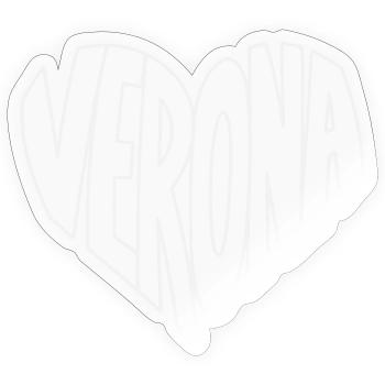 Verona Heart Typo Illustration - Sticker size S (10 x 10 cm) - transparent glossy - Front