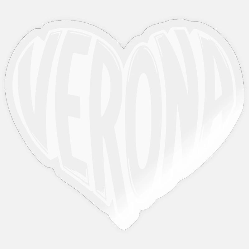 Verona Heart Typography - Sticker size S (10 x 10 cm) - transparent glossy