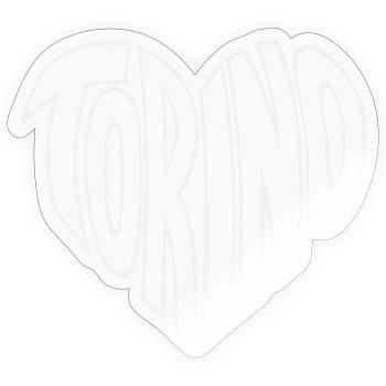 Torino, Turin Heart Typography - Sticker size S (10 x 10 cm) - transparent glossy - Front