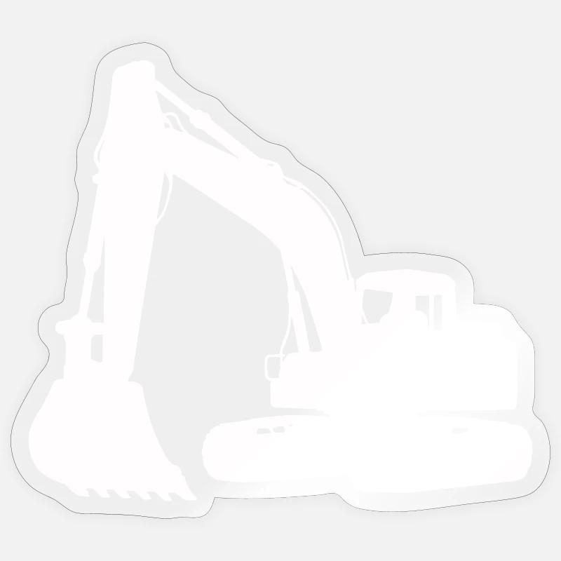 Excavator silhouette for building design Sticker size S (10 x 10 cm)
