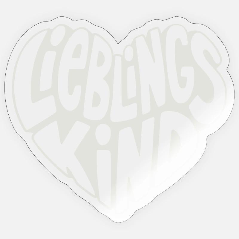 Cœur d’enfant préféré design rétro - Sticker taille S (10 x 10 cm) - brillant transparent