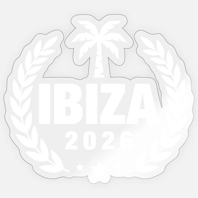 Palmier d’Ibiza 2026 - Sticker taille S (10 x 10 cm) - brillant transparent