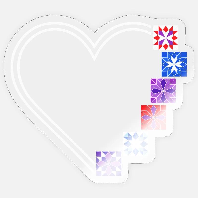 Quilting Passion | Hearts and Patchwork Blocks Sticker size S (10 x 10 cm)