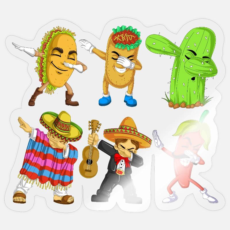 Cinco de Mayo Dab-Hemd Sticker Größe S (10 x 10 cm)