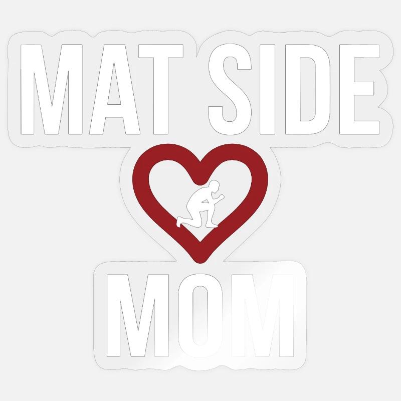 Mat Side Mom Heart Design - Sticker size S (10 x 10 cm) - transparent glossy