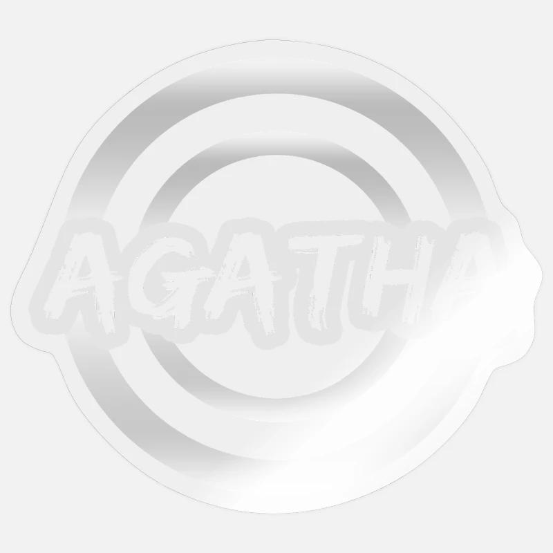 First name Agatha - Sticker size S (10 x 10 cm) - transparent glossy