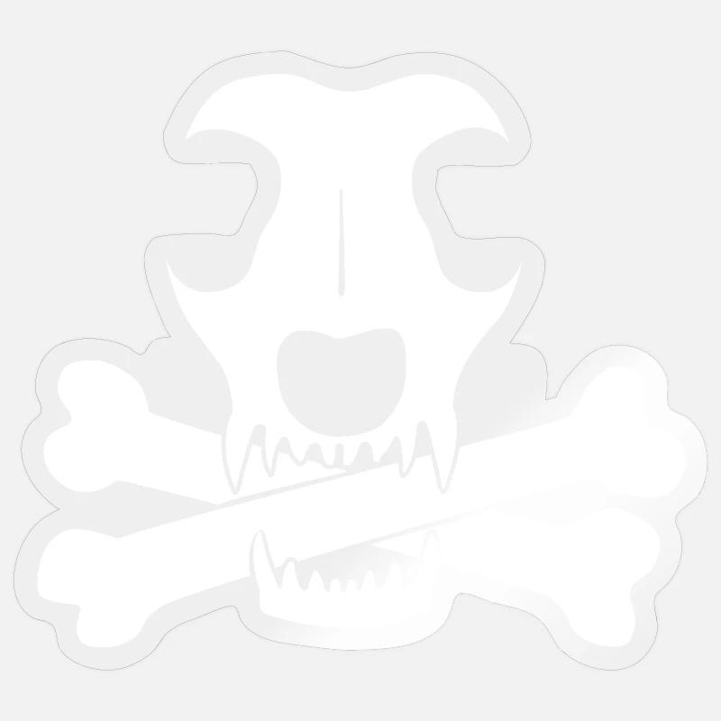 Logo du chien pirate - Sticker taille S (10 x 10 cm) - brillant transparent