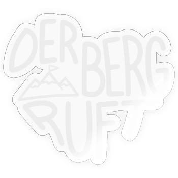 Der Berg ruft Alpenabenteuer, Designfarbe variabel - Sticker Größe S (10 x 10 cm) - Transparent glänzend - Vorne