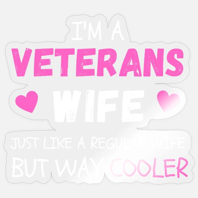 Stolze Veteranen-Ehefrau - Sticker Größe S (10 x 10 cm) - Transparent glänzend