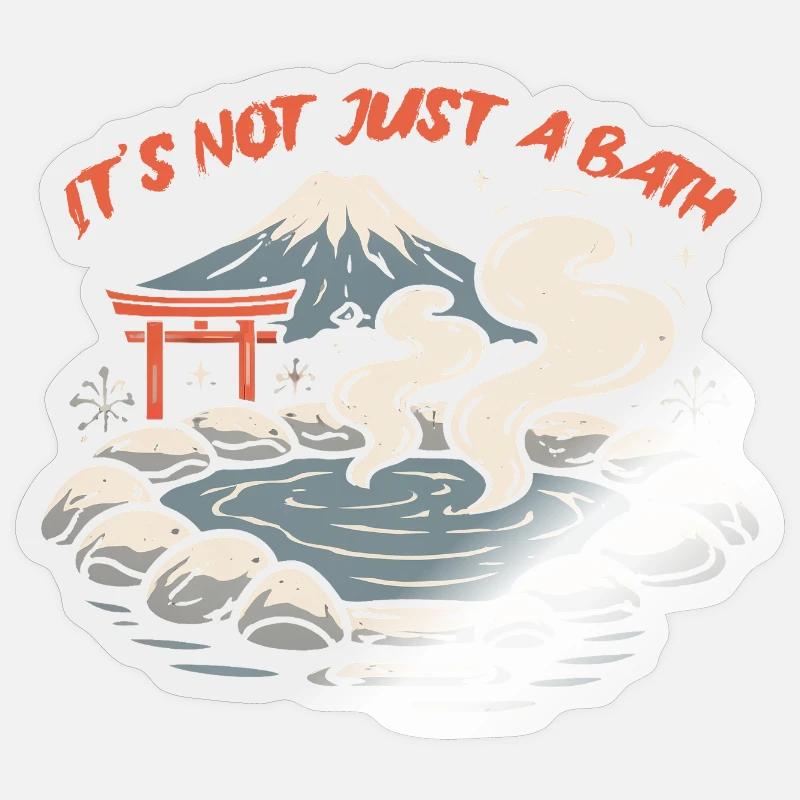 Onsen Thermalbad Bad - Sticker Größe S (10 x 10 cm) - Transparent glänzend