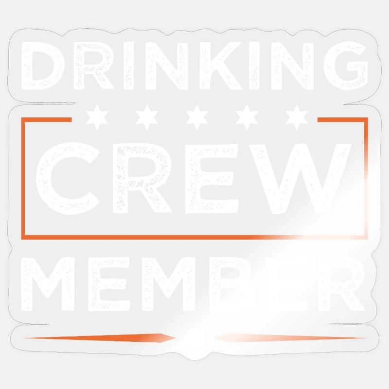 Drinking Crew - Sticker Größe S (10 x 10 cm) - Transparent glänzend